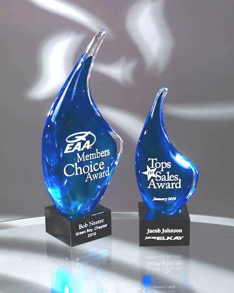 Blue Teardrop Art Glass