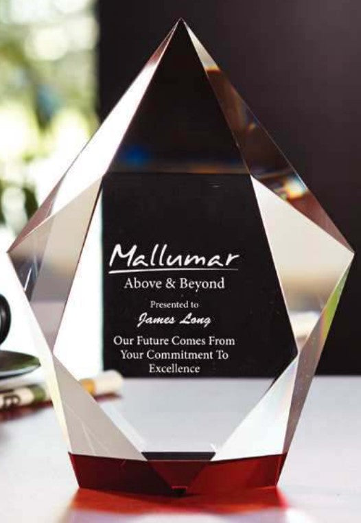 OPTIC CRYSTAL PENTAGON W/RED ACCENT