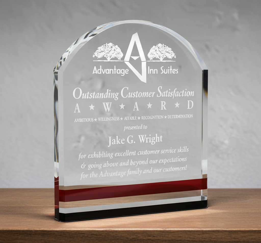 CRYSTAL ARCH WITH BLACK AND RED ACCENTS