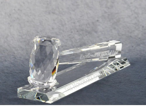 CRYSTAL GAVEL AND BASE