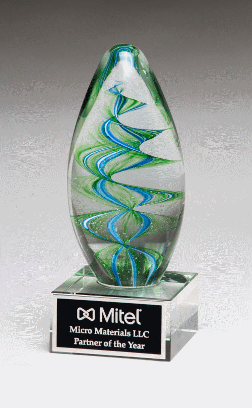 Egg Shaped Art Glass Award | SPECIALTY ENGRAVING ART GLASS AWARDS