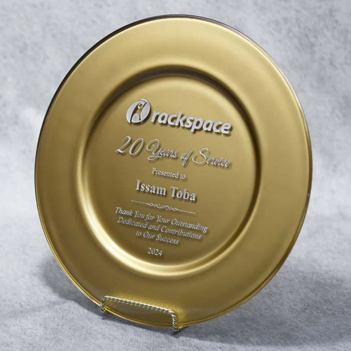 GOLD COMMEMORATIVE GLASS PLATE