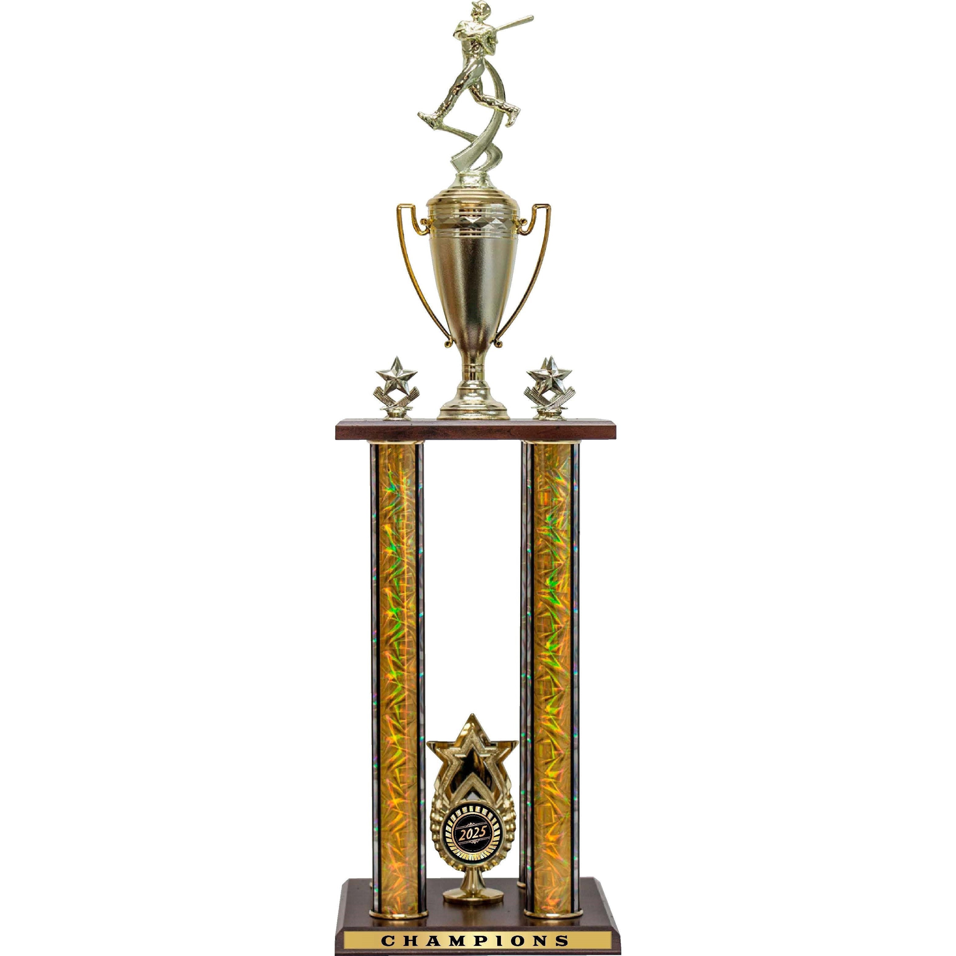 Two-Tier 4 Post Trophy With "Exclusive" Star