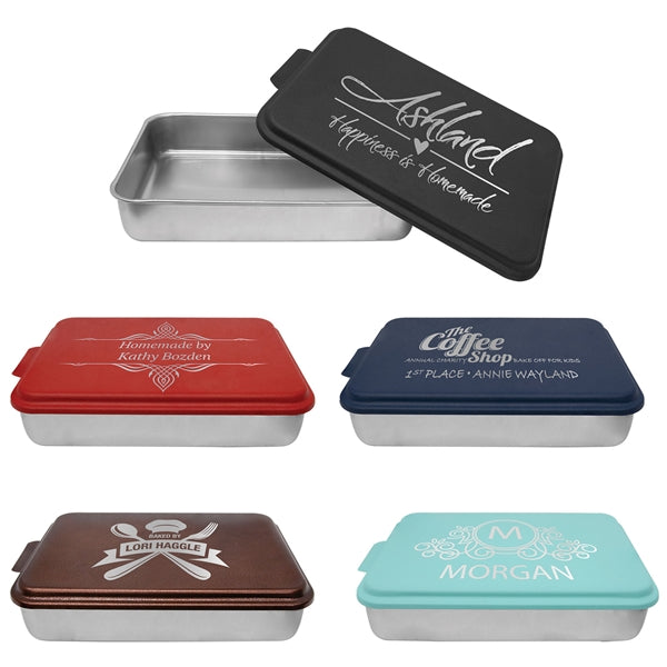 ALUMINUM CAKE PAN WITH ENGRAVABLE LID
