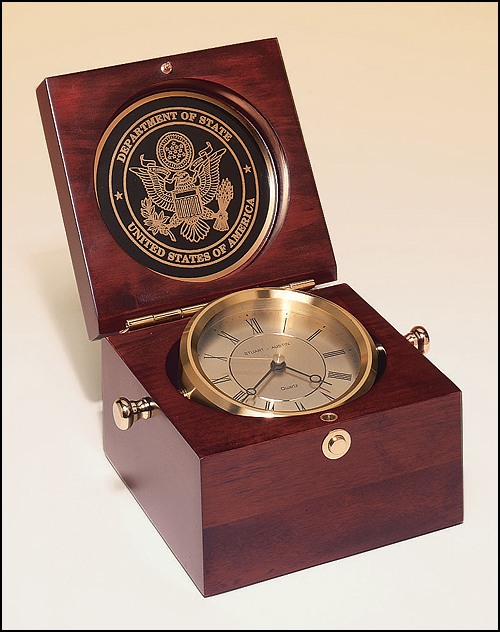 Captains Clock Hand-rubbed Rich Mahogany Finish