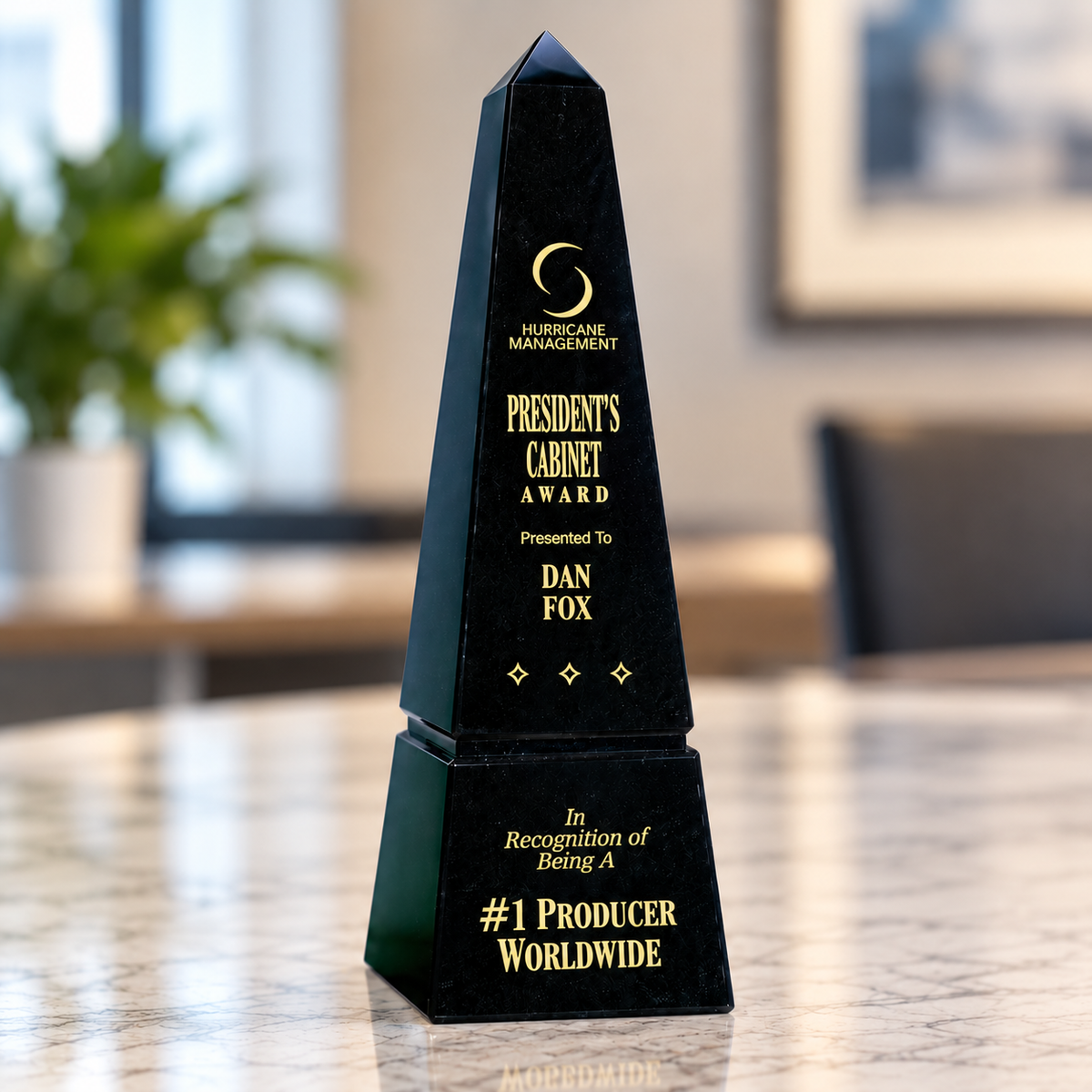 BLACK MARBLE OBELISK