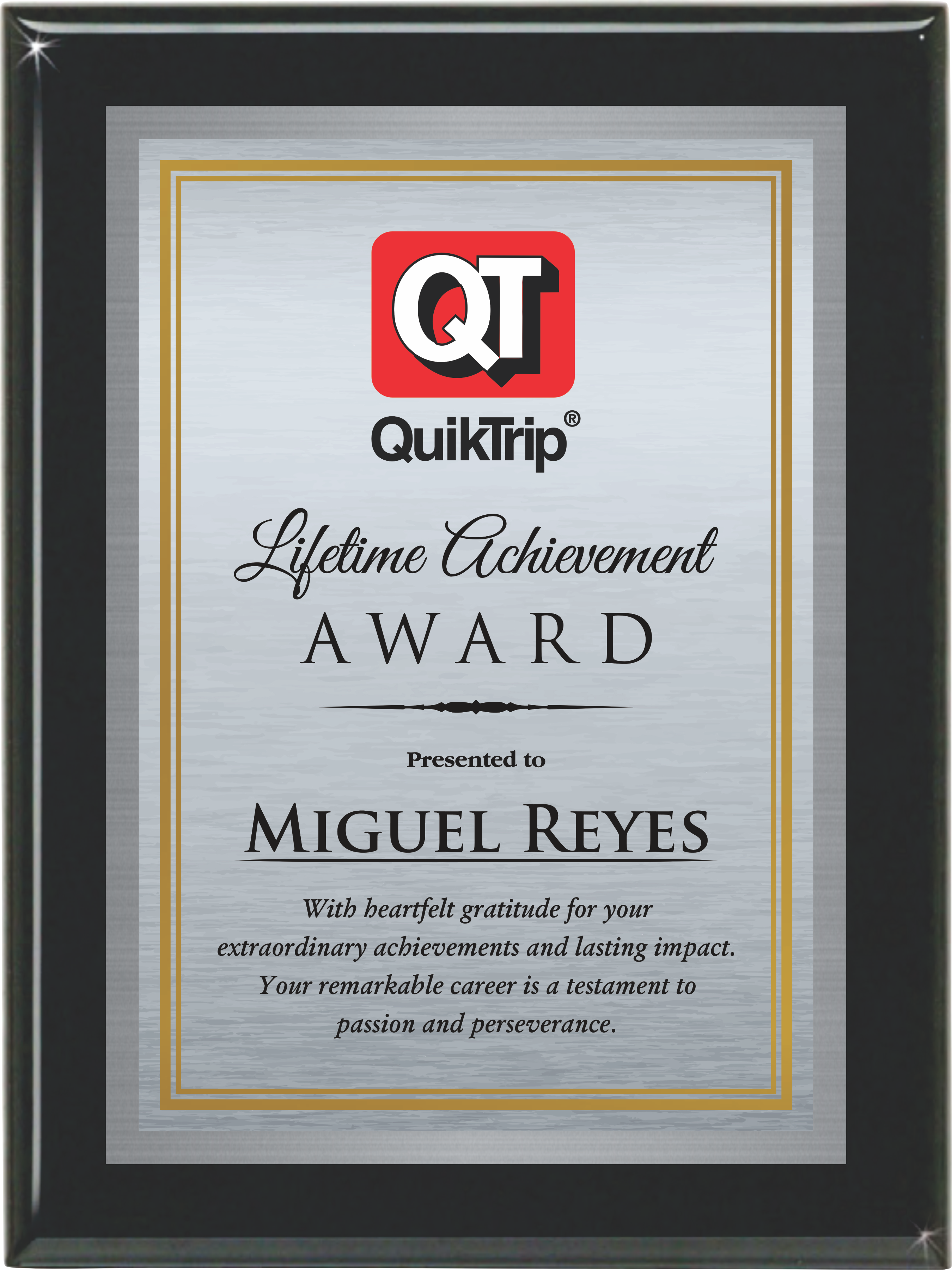 Premium Atlanta Custom Plaque/ gloss black with logo and text in full color