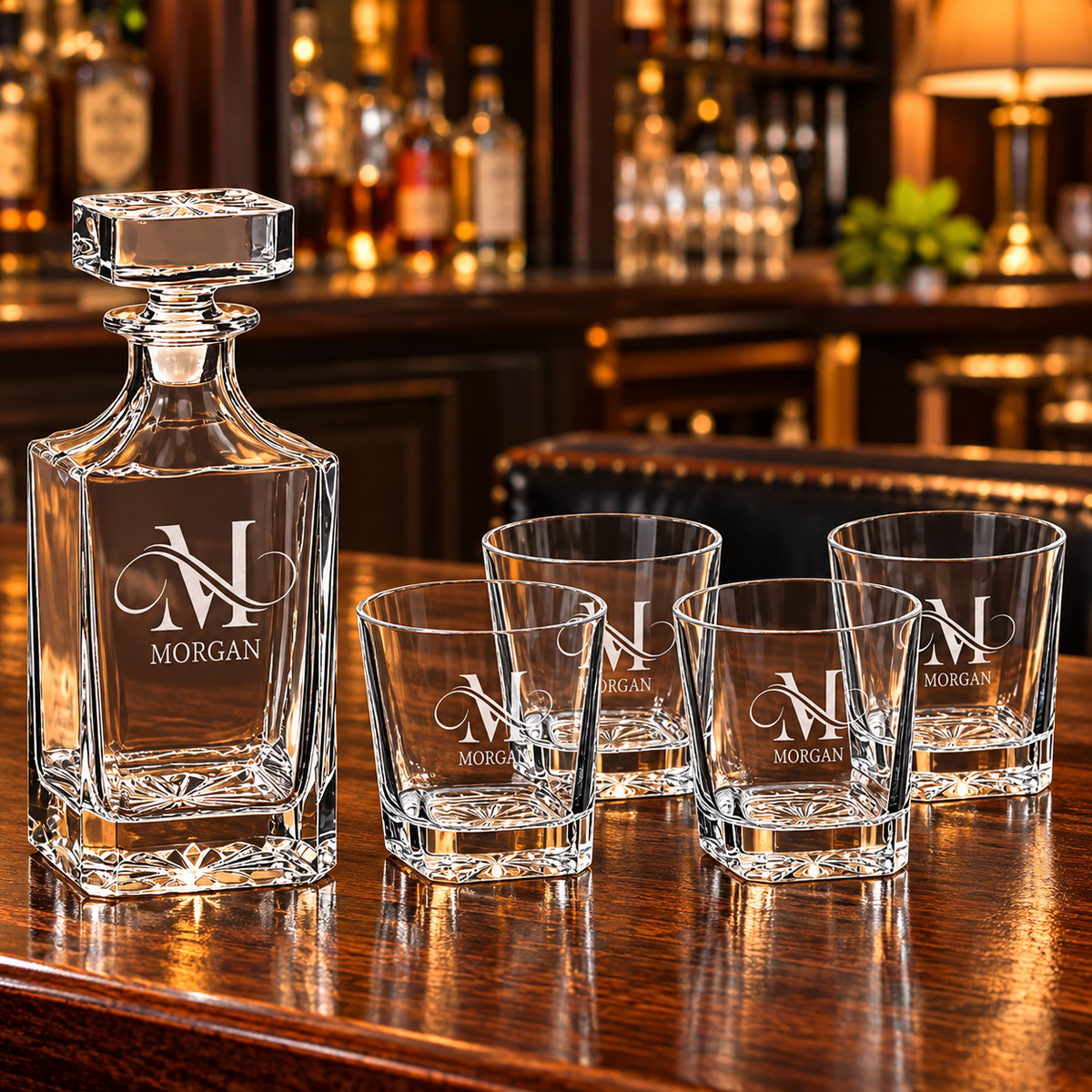 5 Piece Glass Decanter Gift Set