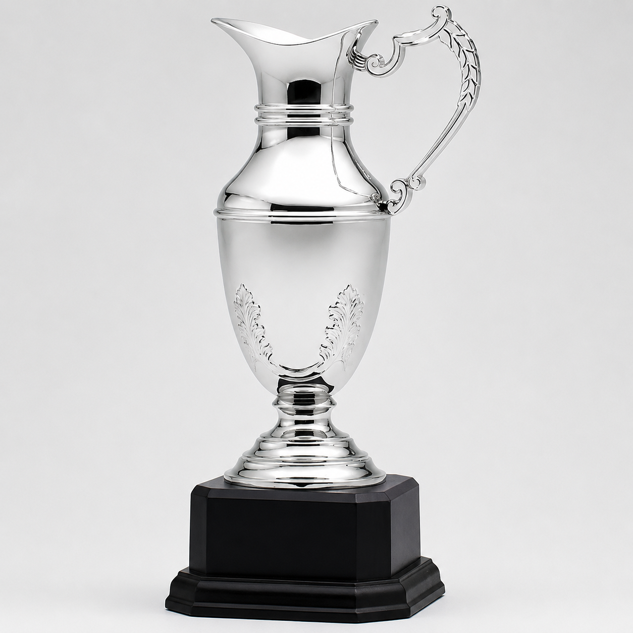 Silver cup trophy with a black base for awards and events