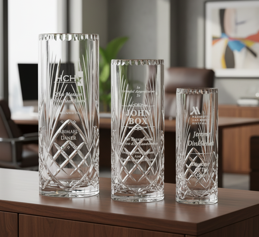 CRYSTAL CYLINDER VASE