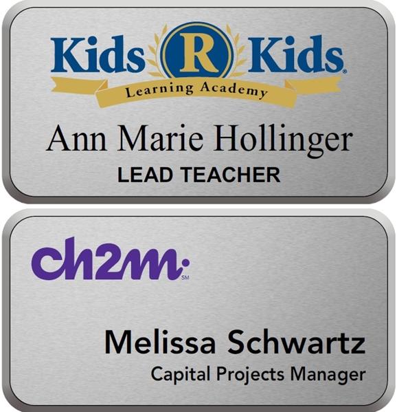 DURAFRAME SILVER RECTANGLE NAME BADGE