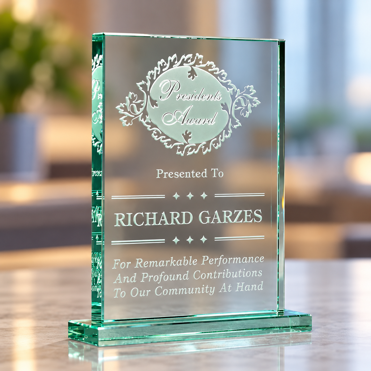 Jade Crystal Tangier Award