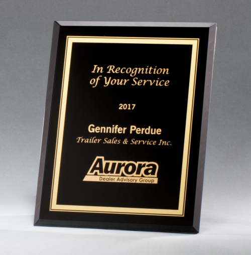 Black Glass Plaques with Gold Borders