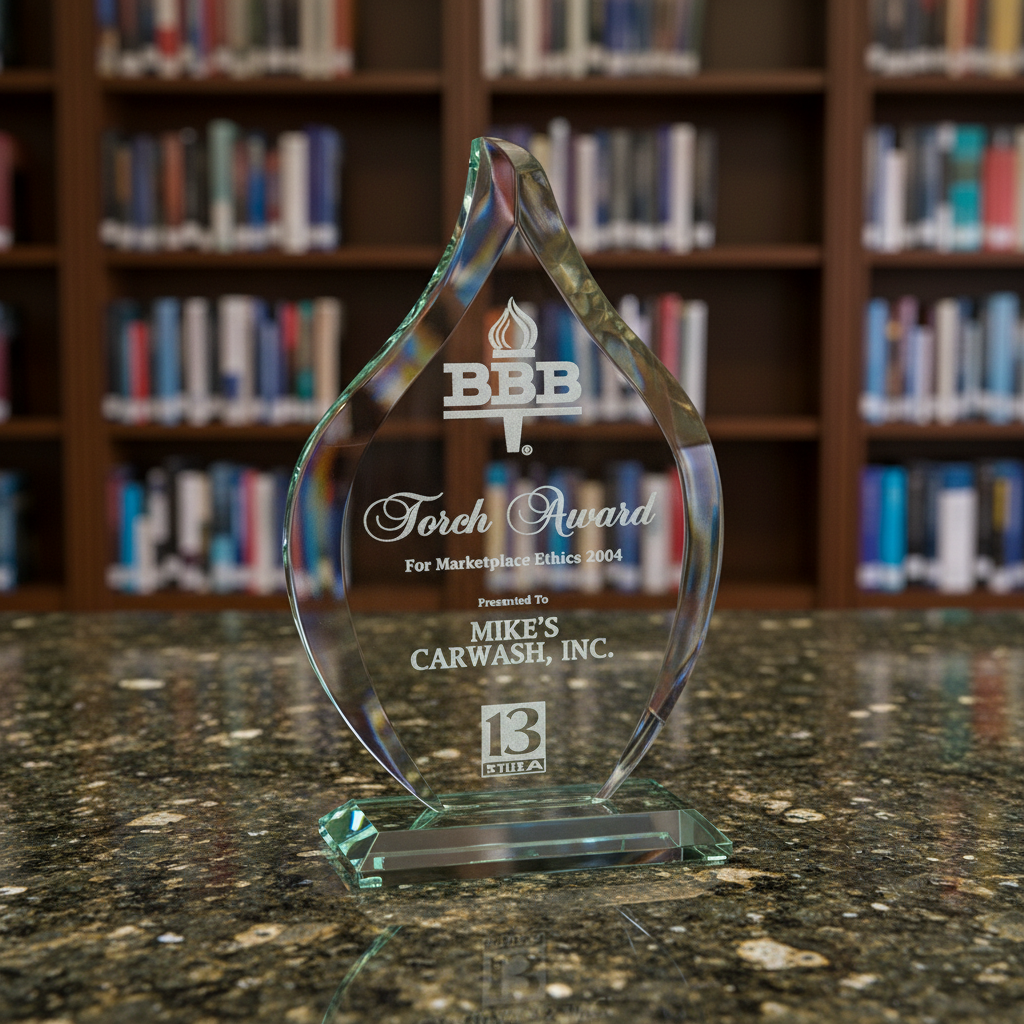 JADE CRYSTAL BEVELED FLAME TROPHY AWARD