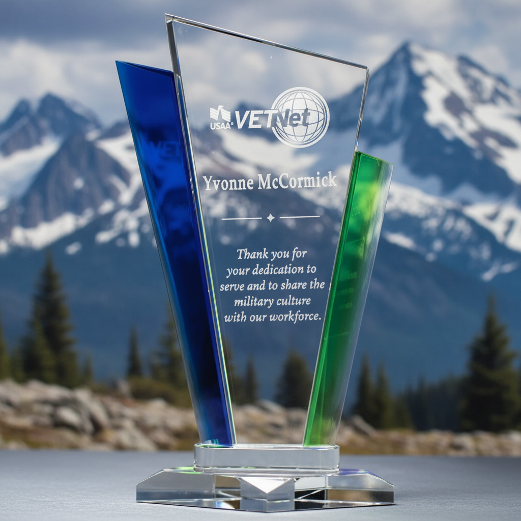 GREEN/BLUE OPTIC CRYSTAL PALACE AWARD