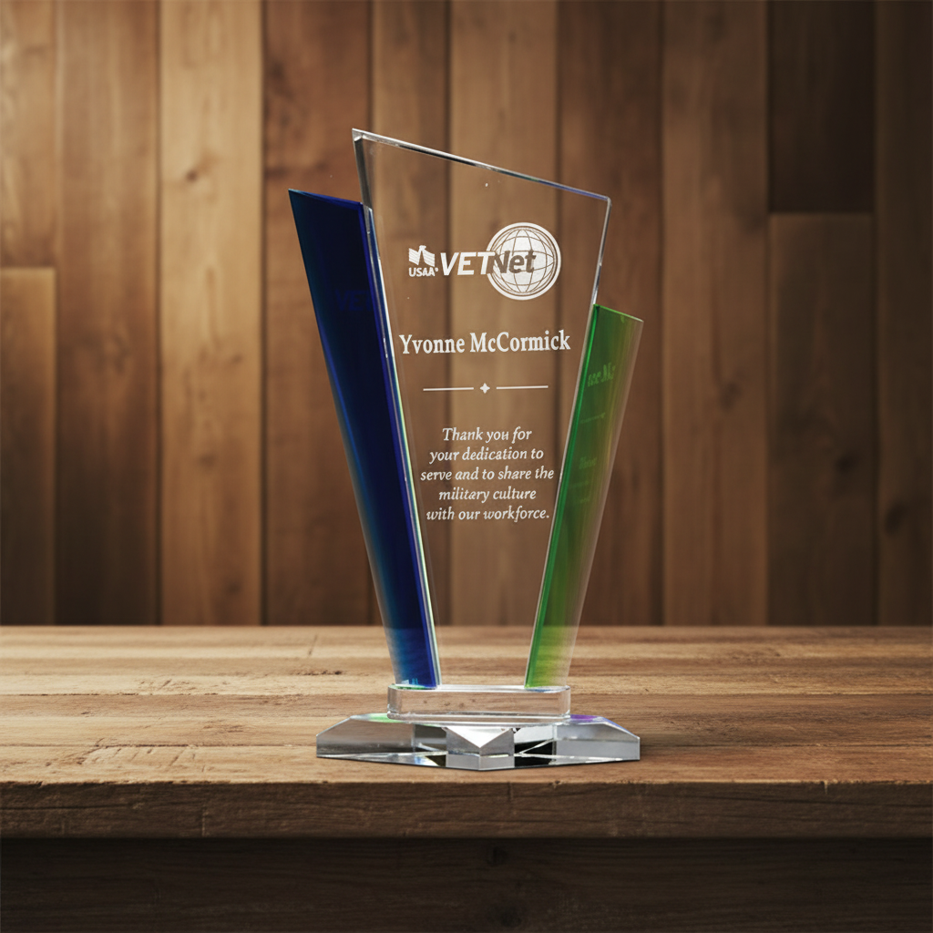 GREEN/BLUE OPTIC CRYSTAL PALACE AWARD