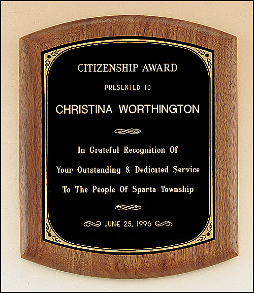 American Walnut Elliptical Edge Plaque