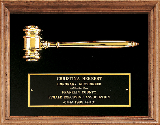 American Walnut Frame Gavel Plaque