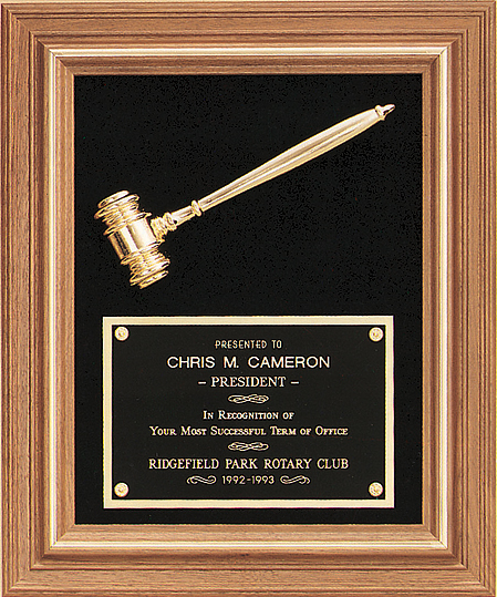 American Walnut Frame Gavel Plaque