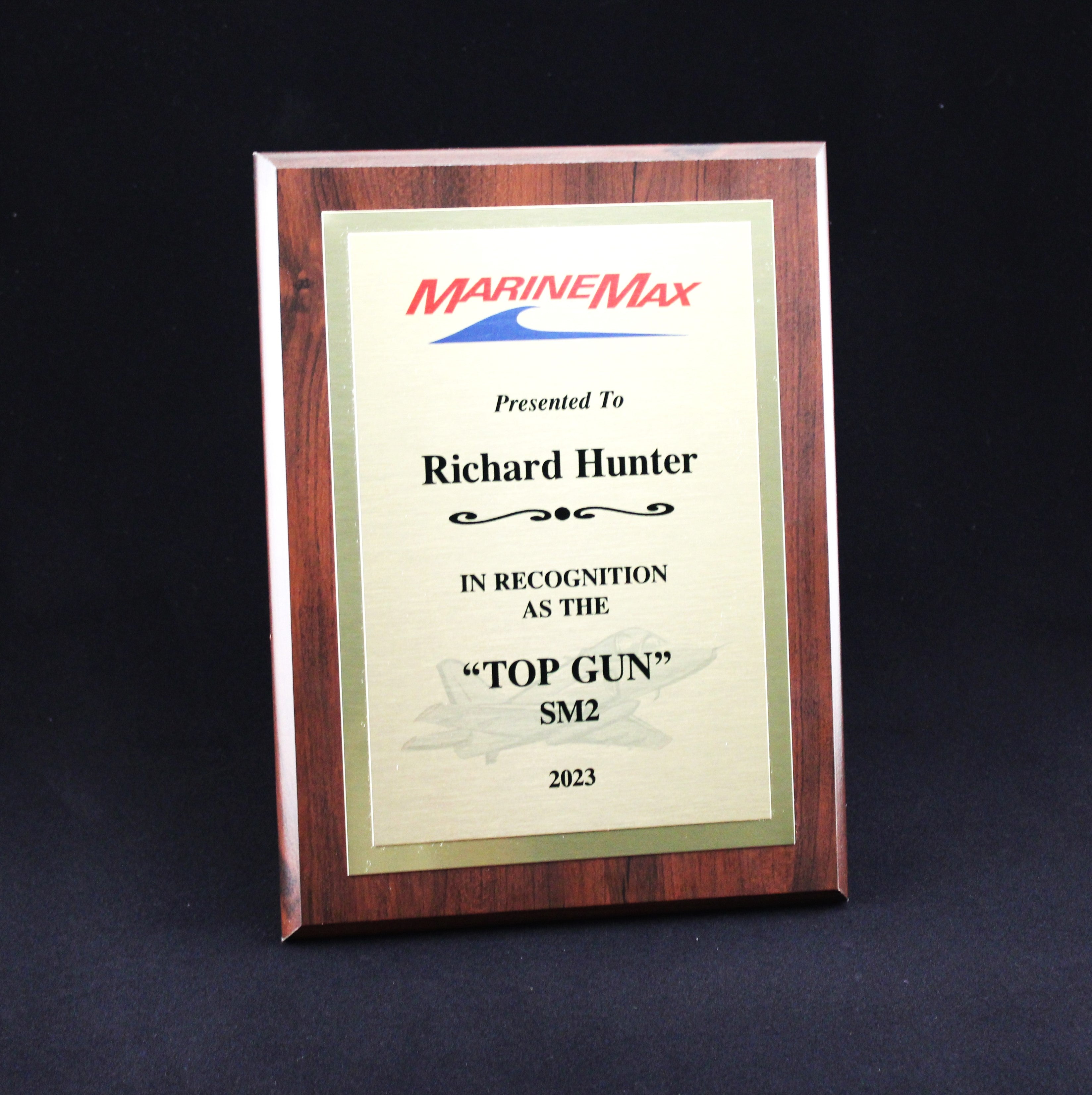 Cherry Finish Award: Full Color Graphics, Gold or Silver Plate, Custom Logo Option, Plaques Atlanta
