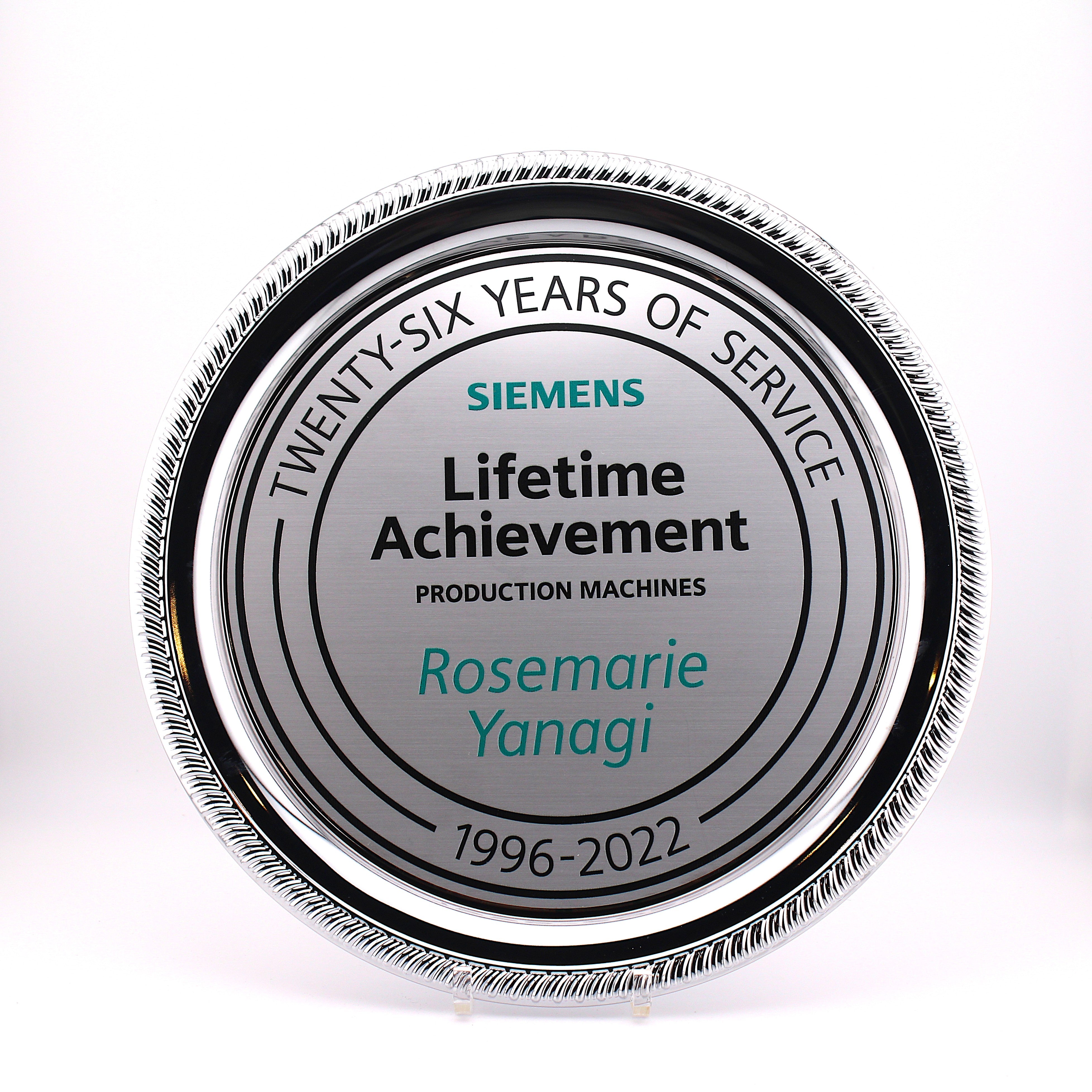 Lifetime achievement award for recognizing years of service.