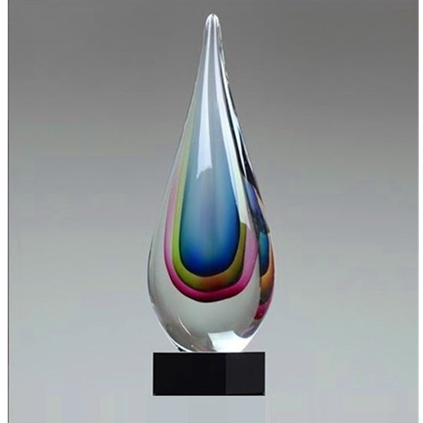 RAINBOW FLAME ON BASE | ATLANTA ART GLASS AWARDS SETTING THE BENCHMARK FOR CUSTOM ENGRAVED AWARDS