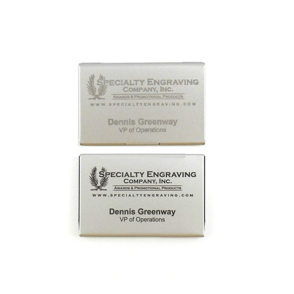 BRUSH SILVER BUSINESS CARD HOLDER CUSTOM FIBER LASER ENGRAVED/PERFECT GIFT
