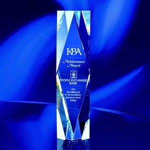 FACETED OPTIC CRYSTAL TOWER TROPHY AWARD FOR TOP PERFORMERS