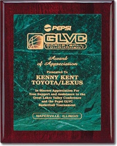 ROSEWOOD PLAQUE WITH MARBLE