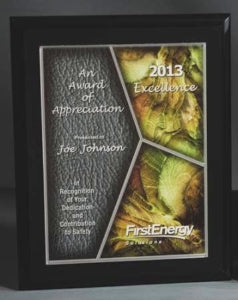 SPRING STAIN GLASS EFFECT ON MATTE BLACK PLAQUE