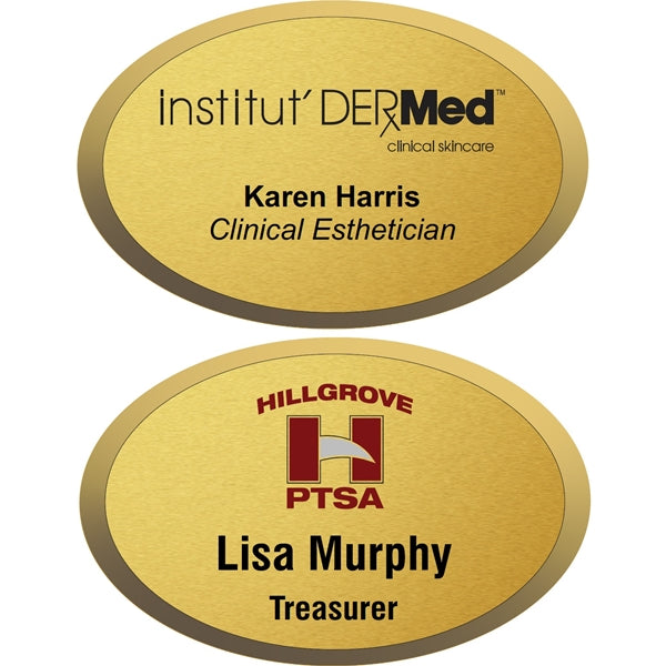 DURAFRAME GOLD OVAL NAME BADGE