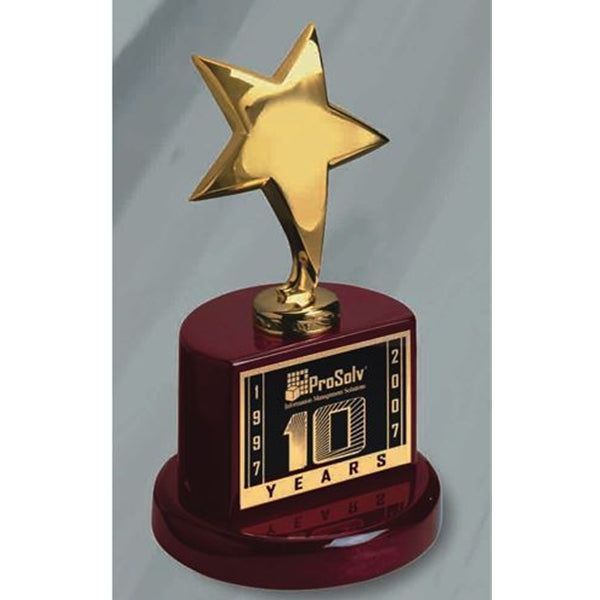 7½" GOLD STAR ON ROSEWOOD BASE