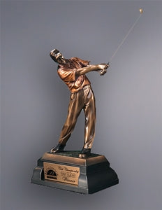 BRONZE RESIN GOLFER