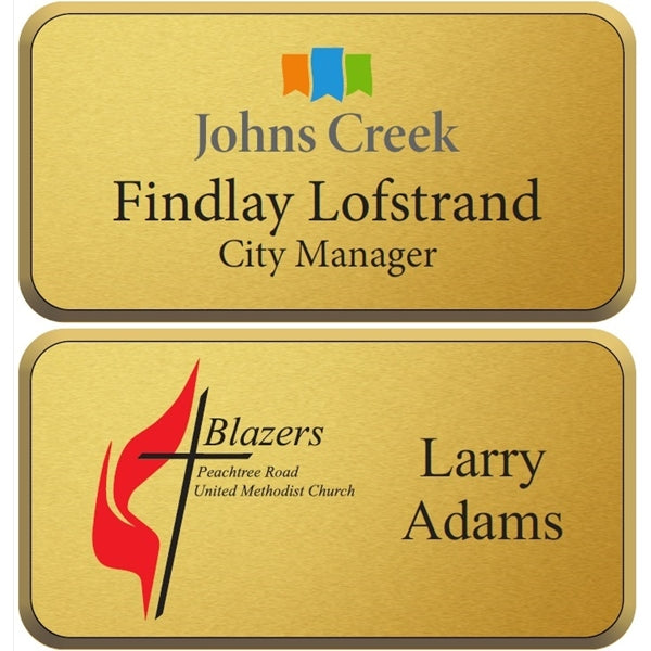 DURAFRAME GOLD RECTANGLE NAME BADGE