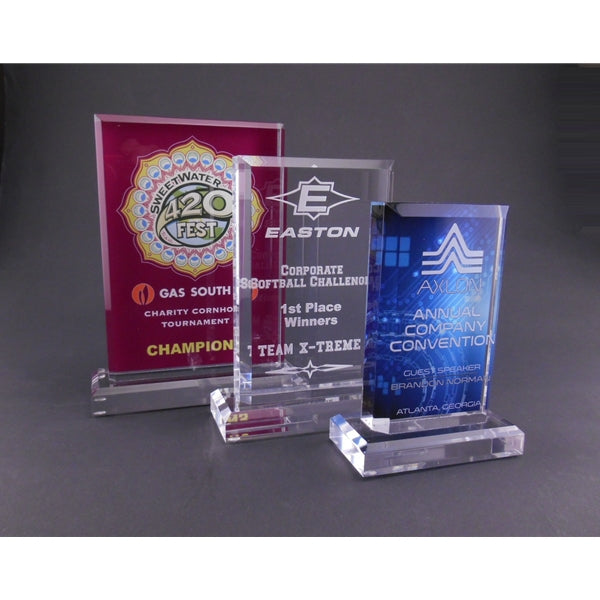 ACRYLIC BEVELED RECTANGLE ON BASE