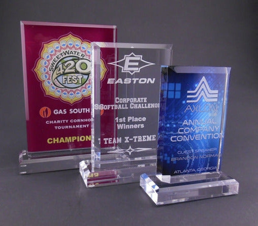 ACRYLIC BEVELED RECTANGLE awards ON BASE