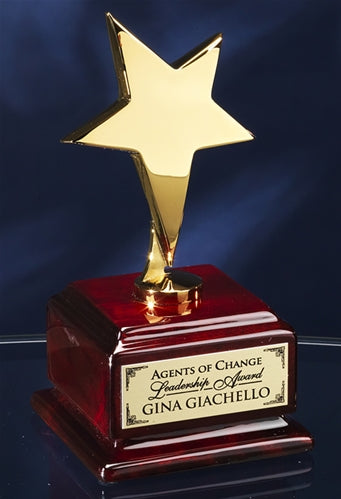 6½" GOLD STAR ON ROSEWOOD BASE