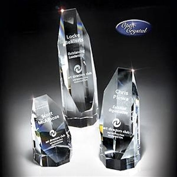 OPTIC CRYSTAL SILHOUETTE TOWER |the essence of achievement and recognition.  | SPECIALTY ENGRAVING ATLANTA AWARDS
