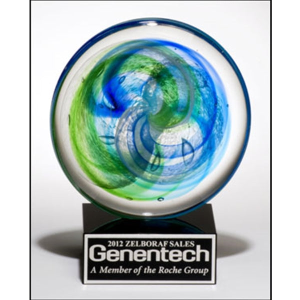 ART GLASS DISK AWARD| hand-blown glass with a one-of-a-kind design