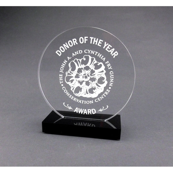 ACRYLIC CIRCLE WITH BLACK BASE