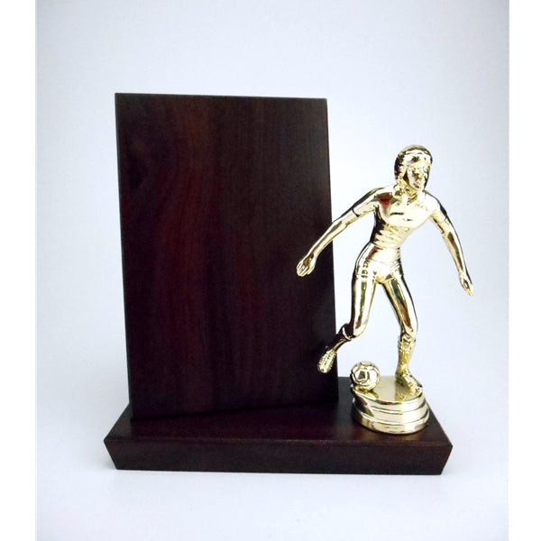 Sports Trophy Figure with Wood Plaque