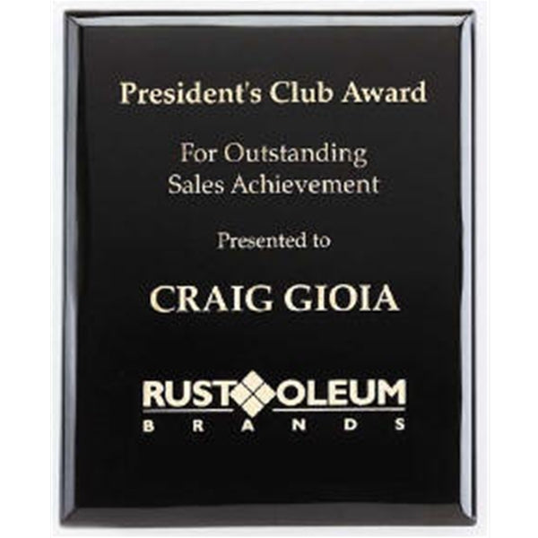 High gloss ebony plaque: color or laser finish. Specialty Engraving Atlanta: custom designs,