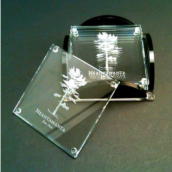 CUSTOM GLASS COASTERS OR COASTER SETS - ETCHED