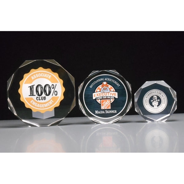 FACETED ACRYLIC OCTAGON | Acrylic Awards recognizing excellence | Specialty Engraving Atlanta Awards