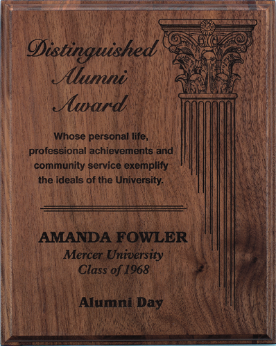 Classic walnut laser engraved elegance from Specialty Engraving Atlanta