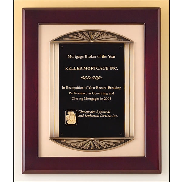 ROSEWOOD FRAME PLAQUE WITH CASTING