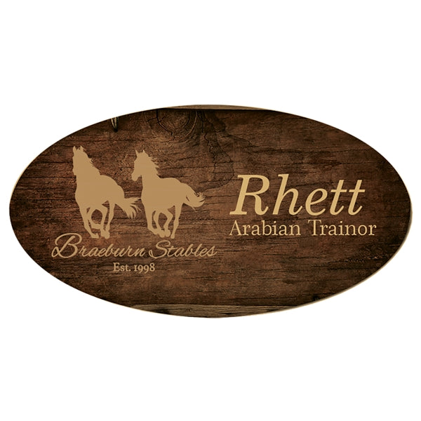 Gloss Gold UniSub Aluminum Oval Name Badge