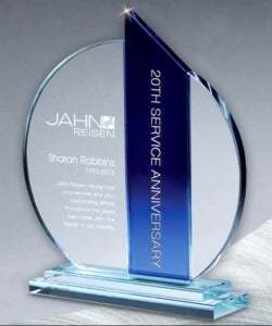 BLUE/CLEAR TOWER-SPHERE | Honor excellence with a trophy that embodies sophistication and style.