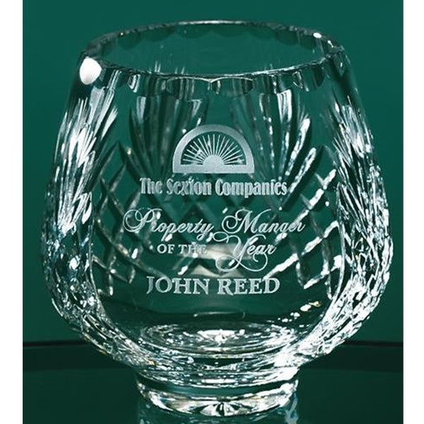 LEAD CRYSTAL FOOTED ROSE BOWL