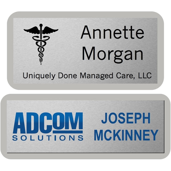 CLASSIC STYLE SILVER NAME BADGE